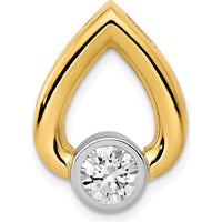 14K Yellow Gold Teardrop Slide Pendant Mounting for 5mm Stone - Polished Finish by Oro Pregiato