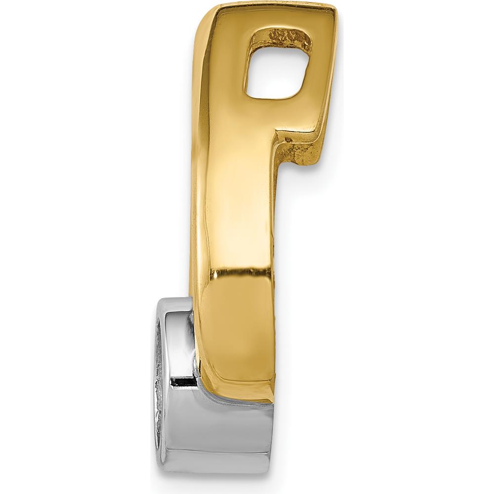 14K Yellow Gold Teardrop Slide Pendant Mounting for 5mm Stone - Polished Finish by Oro Pregiato