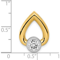 14K Yellow Gold Teardrop Slide Pendant Mounting for 5mm Stone - Polished Finish by Oro Pregiato