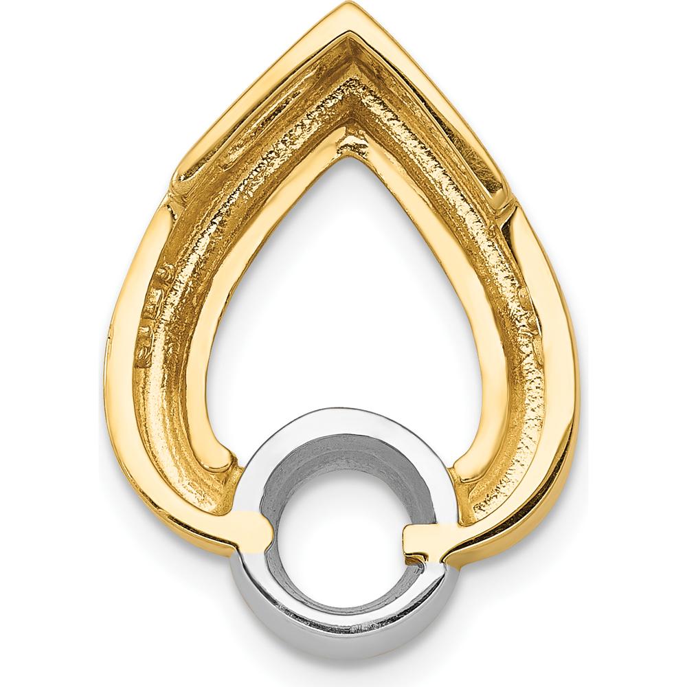 14K Yellow Gold Teardrop Slide Pendant Mounting for 5mm Stone - Polished Finish by Oro Pregiato