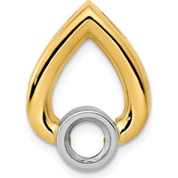 14K Yellow Gold Teardrop Slide Pendant Mounting for 5mm Stone - Polished Finish by Oro Pregiato