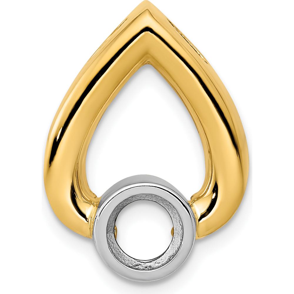 14K Yellow Gold Teardrop Slide Pendant Mounting for 5mm Stone - Polished Finish by Oro Pregiato