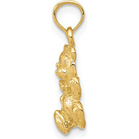 14K Yellow Gold Teddy Bear Charm Pendant - Solid Gold Themed Pendant by Oro Pregiato