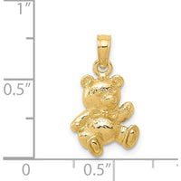 14K Yellow Gold Teddy Bear Charm Pendant - Solid Gold Themed Pendant by Oro Pregiato