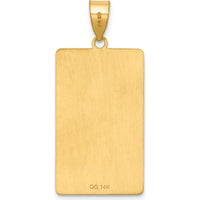 14K Yellow Gold Temperance Tarot Card Pendant with Angelic Engraving by Oro Pregiato