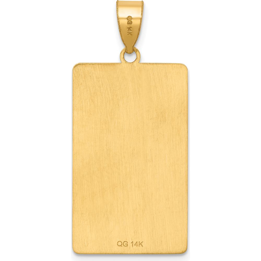 14K Yellow Gold Temperance Tarot Card Pendant with Angelic Engraving by Oro Pregiato