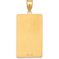 14K Yellow Gold Temperance Tarot Card Pendant with Engraved Angel - 36mm Length by Oro Pregiato