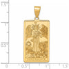 14K Yellow Gold Temperance Tarot Card Pendant with Engraved Angel - 36mm Length by Oro Pregiato