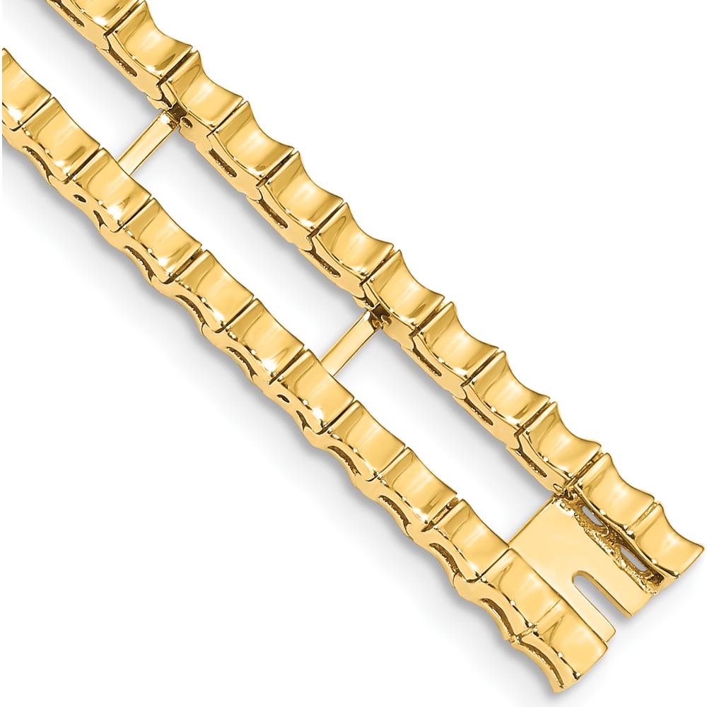 14K Yellow Gold Tennis Bracelet Jacket - Customizable Gemstone Setting - 6.5in Length by Monteluci Fine Jewelry