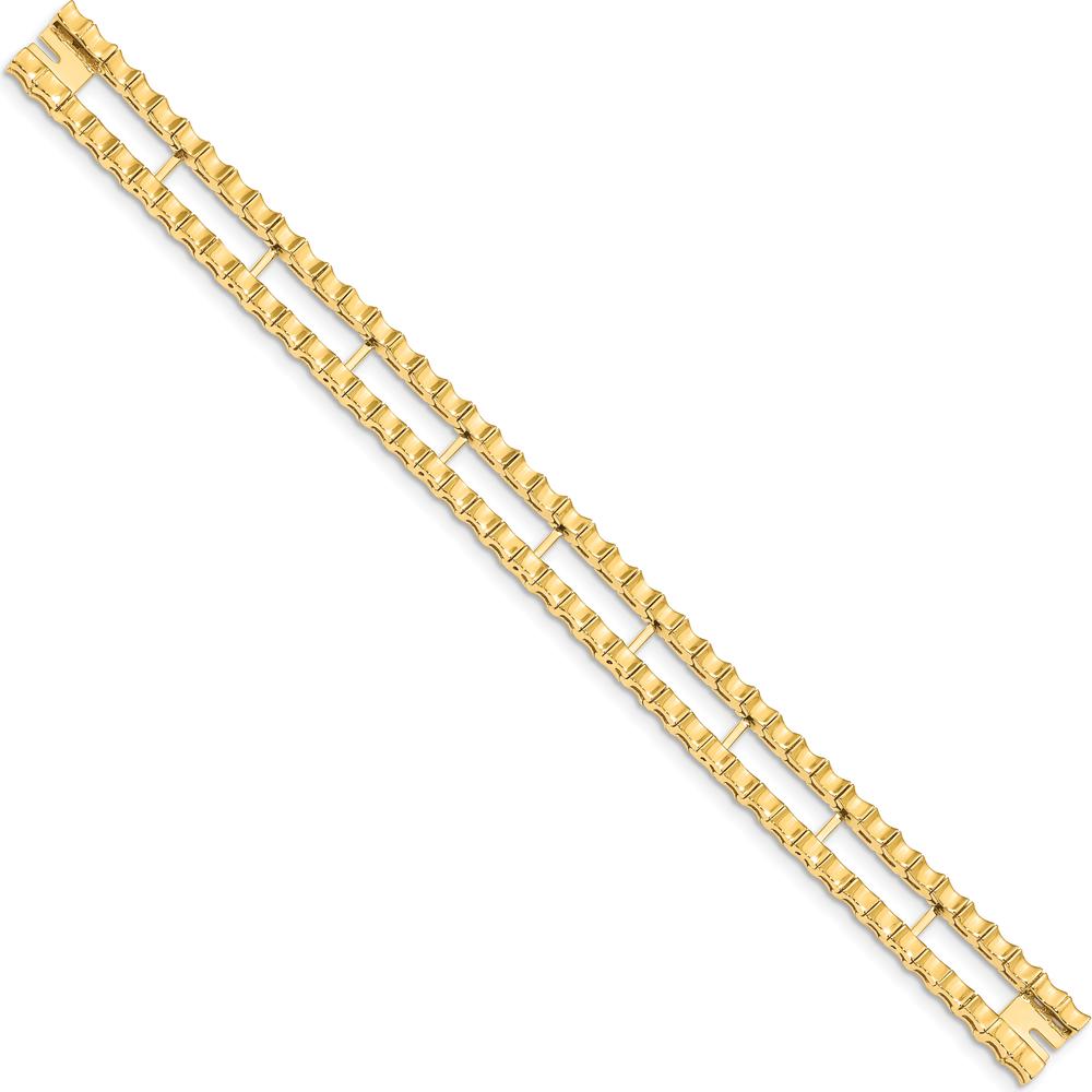 14K Yellow Gold Tennis Bracelet Jacket - Customizable Gemstone Setting - 6.5in Length by Monteluci Fine Jewelry