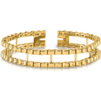 14K Yellow Gold Tennis Bracelet Jacket - Customizable Gemstone Setting - 6.5in Length by Monteluci Fine Jewelry