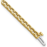 14K Yellow Gold Tennis Bracelet Mounting for 2.86 Carat Round Diamonds with Prong Setting - 7" Length by Monteluci Fine Jewelry