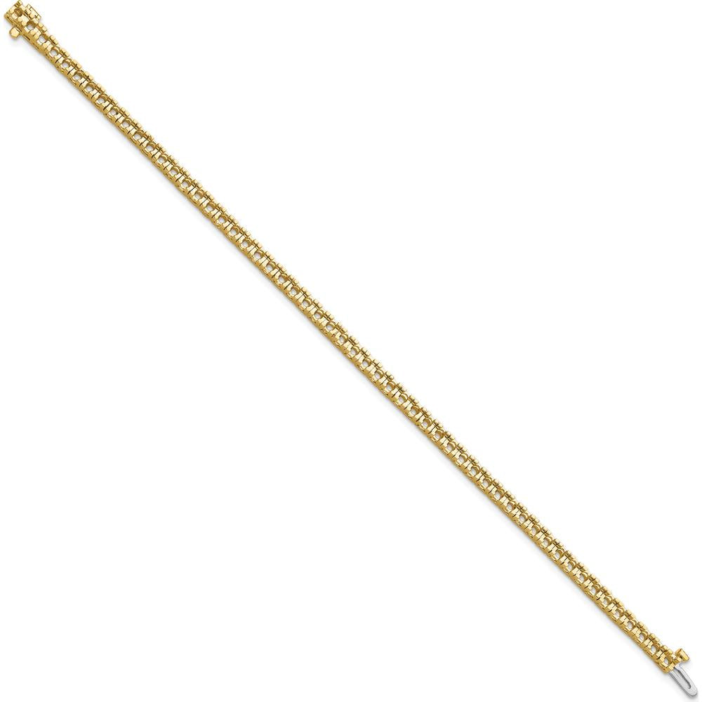 14K Yellow Gold Tennis Bracelet Mounting for 2.86 Carat Round Diamonds with Prong Setting - 7" Length by Monteluci Fine Jewelry