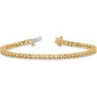 14K Yellow Gold Tennis Bracelet Mounting for 2.86 Carat Round Diamonds with Prong Setting - 7" Length by Monteluci Fine Jewelry