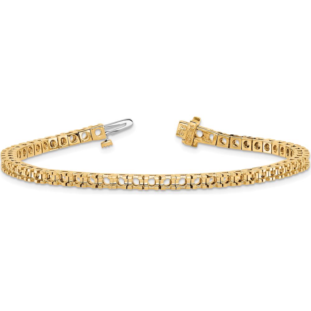 14K Yellow Gold Tennis Bracelet Mounting for 2.86 Carat Round Diamonds with Prong Setting - 7" Length by Monteluci Fine Jewelry