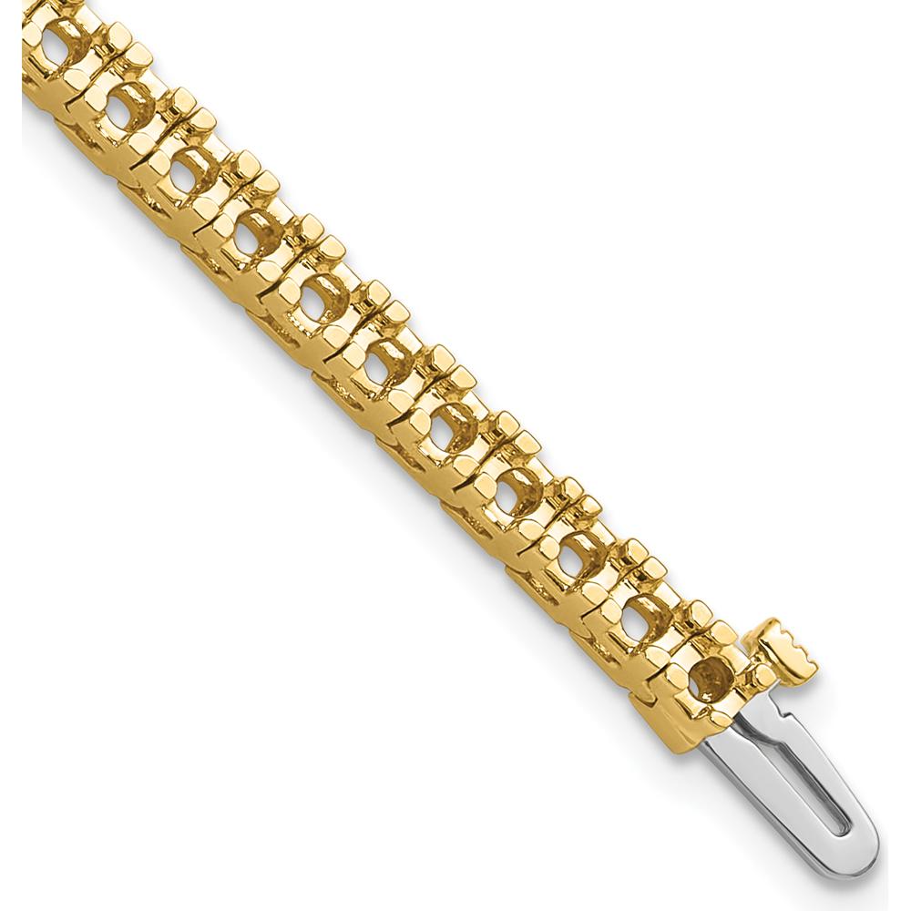 14K Yellow Gold Tennis Bracelet Mounting for 4.1 Carat Round Diamonds - 7" Length by Monteluci Fine Jewelry