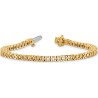 14K Yellow Gold Tennis Bracelet Mounting for 4.1 Carat Round Diamonds - 7" Length by Monteluci Fine Jewelry