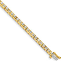 14K Yellow Gold Tennis Bracelet with 1.75 Carat Total Round Diamonds - 44 Stones, 7" Length by Monteluci Fine Jewelry