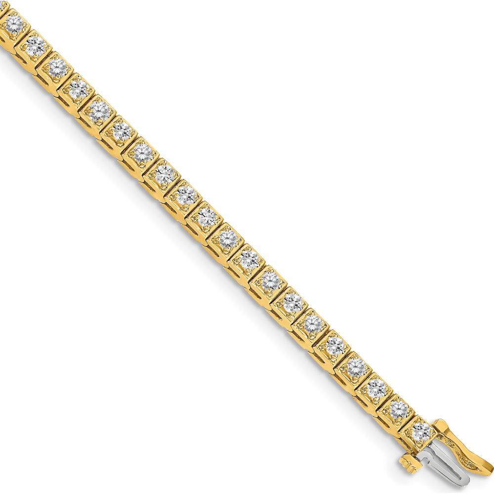 14K Yellow Gold Tennis Bracelet with 1.75 Carat Total Round Diamonds - 44 Stones, 7" Length by Monteluci Fine Jewelry