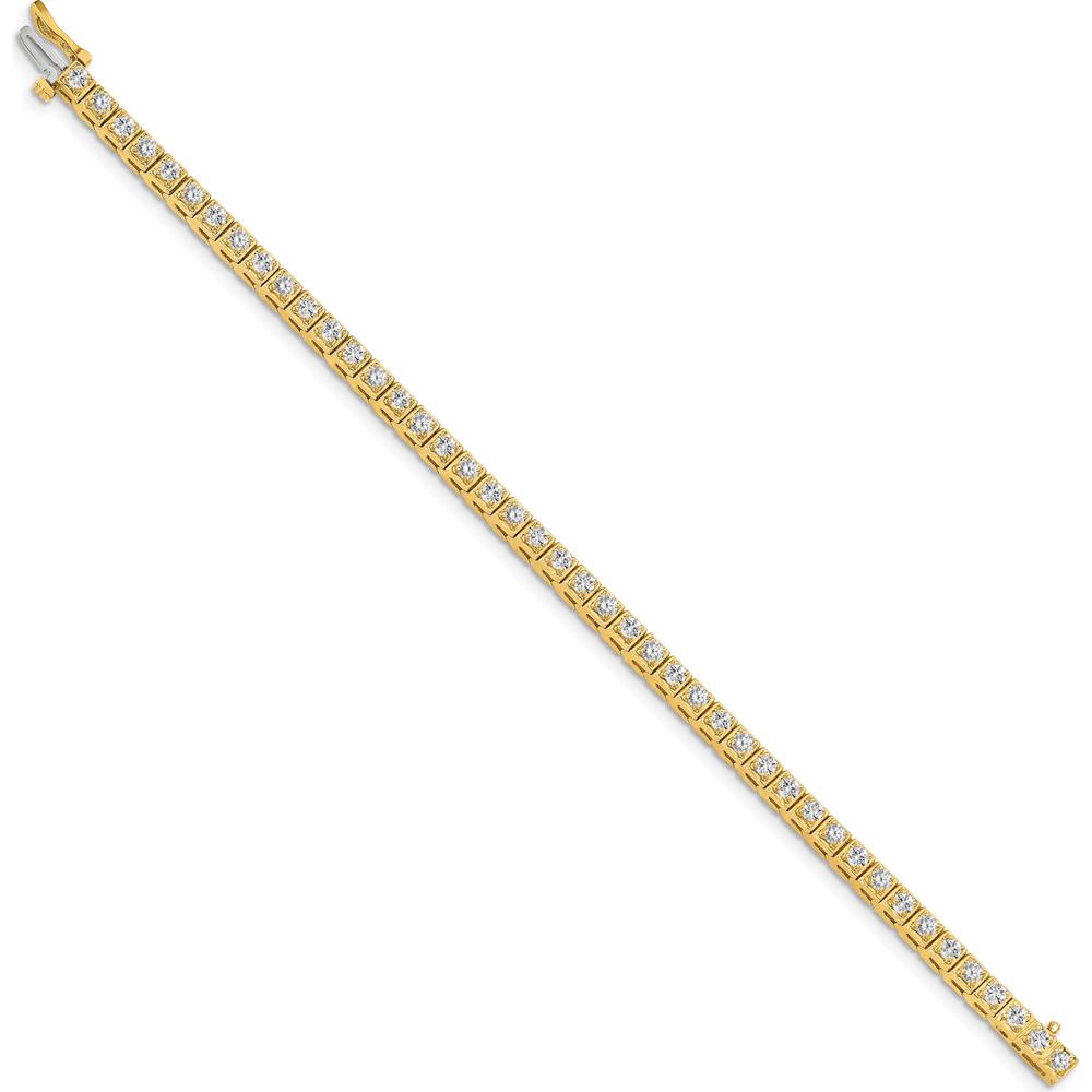14K Yellow Gold Tennis Bracelet with 1.75 Carat Total Round Diamonds - 44 Stones, 7" Length by Monteluci Fine Jewelry
