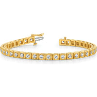 14K Yellow Gold Tennis Bracelet with 1.75 Carat Total Round Diamonds - 44 Stones, 7" Length by Monteluci Fine Jewelry