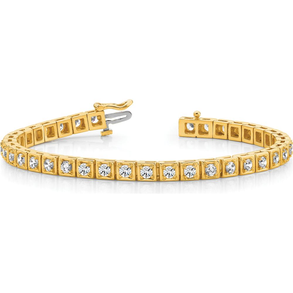 14K Yellow Gold Tennis Bracelet with 1.75 Carat Total Round Diamonds - 44 Stones, 7" Length by Monteluci Fine Jewelry