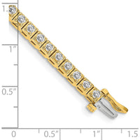 14K Yellow Gold Tennis Bracelet with 1.75 Carat Total Round Diamonds - 44 Stones, 7" Length by Monteluci Fine Jewelry