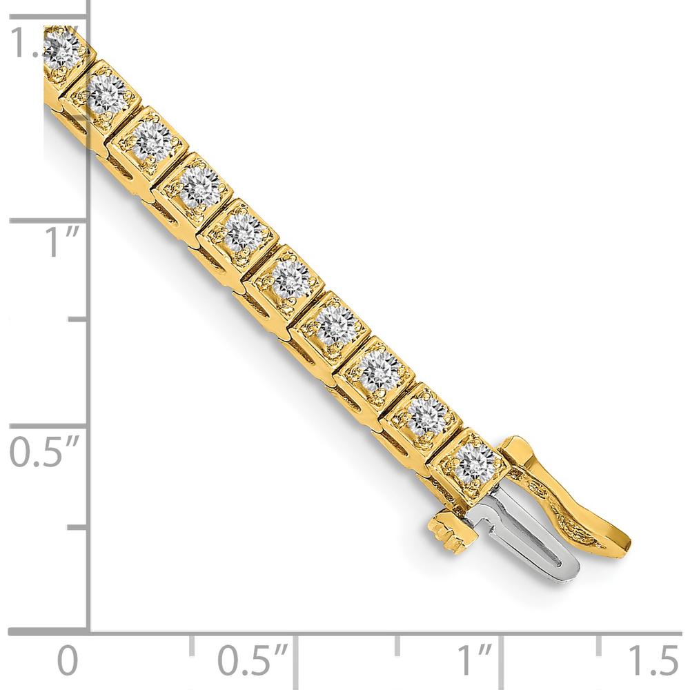 14K Yellow Gold Tennis Bracelet with 1.75 Carat Total Round Diamonds - 44 Stones, 7" Length by Monteluci Fine Jewelry