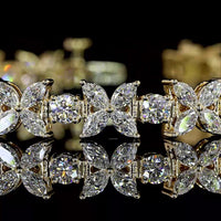 14K Yellow Gold Tennis Bracelet with 100 Brilliant Cut Round Lab Diamonds - 5.44 Carat Total Weight, E-F Color VS1 Clarity - Covaloro Fine Jewelry