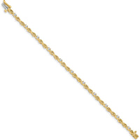 14K Yellow Gold Tennis Bracelet with 11 Round Diamonds - 2.2mm Each by Oro Pregiato