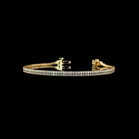 14K Yellow Gold Tennis Bracelet with 112 Prong Set Round Lab Diamonds - 0.98 Carats Total Diamond Weight E-F VS - Covaloro Fine Jewelry