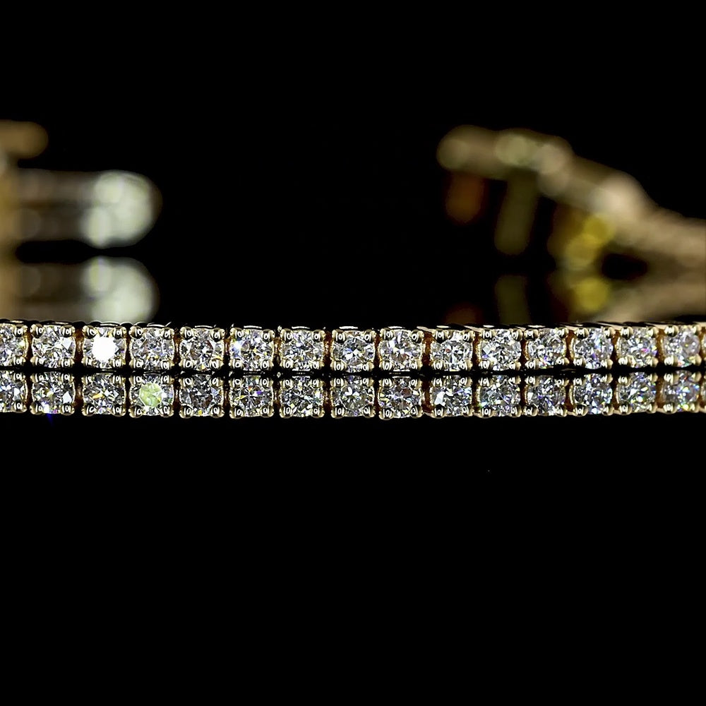 14K Yellow Gold Tennis Bracelet with 112 Prong Set Round Lab Diamonds - 0.98 Carats Total Diamond Weight E-F VS - Covaloro Fine Jewelry