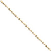 14K Yellow Gold Tennis Bracelet with 14 Round Diamonds - 0.11 Carats Total Diamond Weight by Monteluci Fine Jewelry