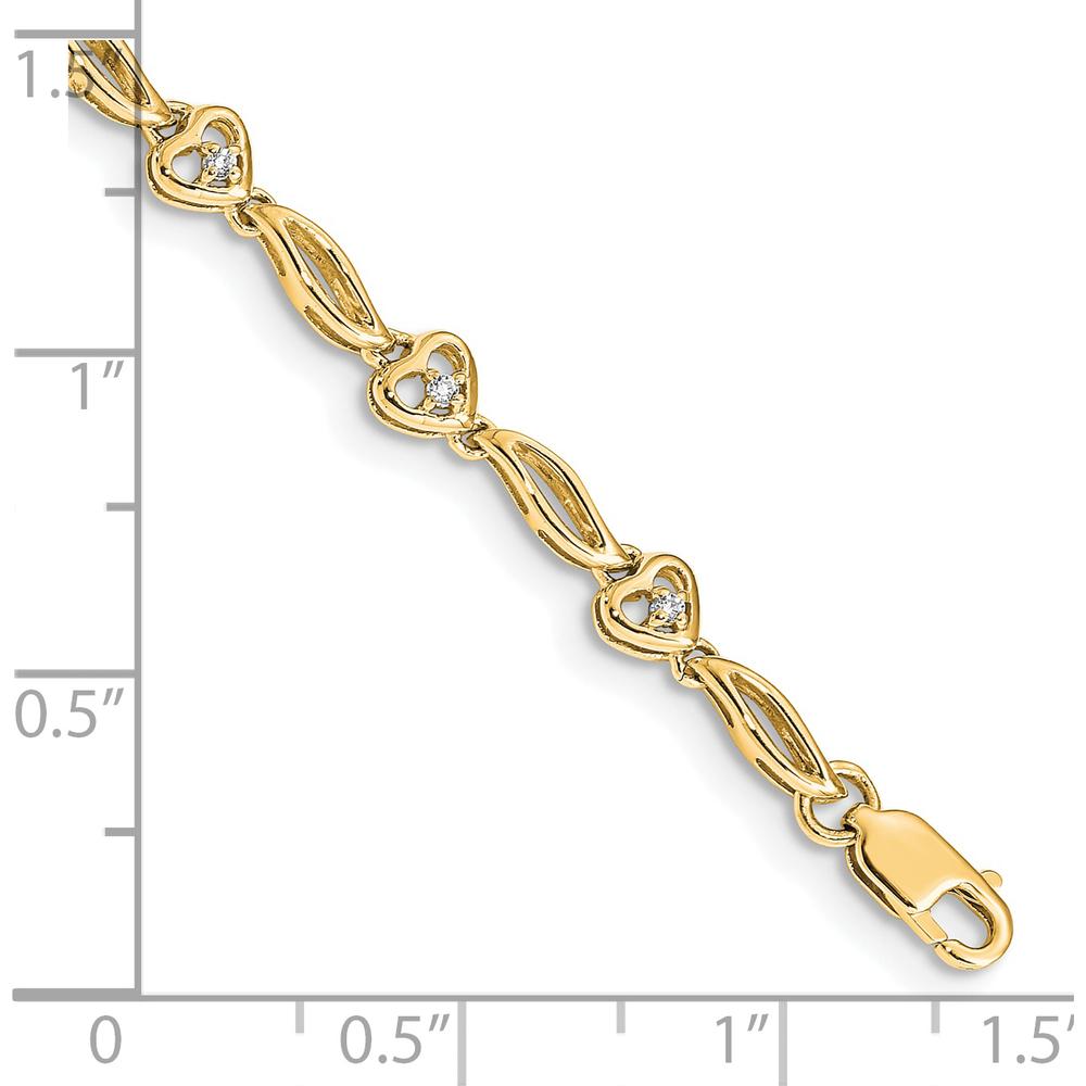 14K Yellow Gold Tennis Bracelet with 14 Round Diamonds - 0.11 Carats Total Diamond Weight by Monteluci Fine Jewelry