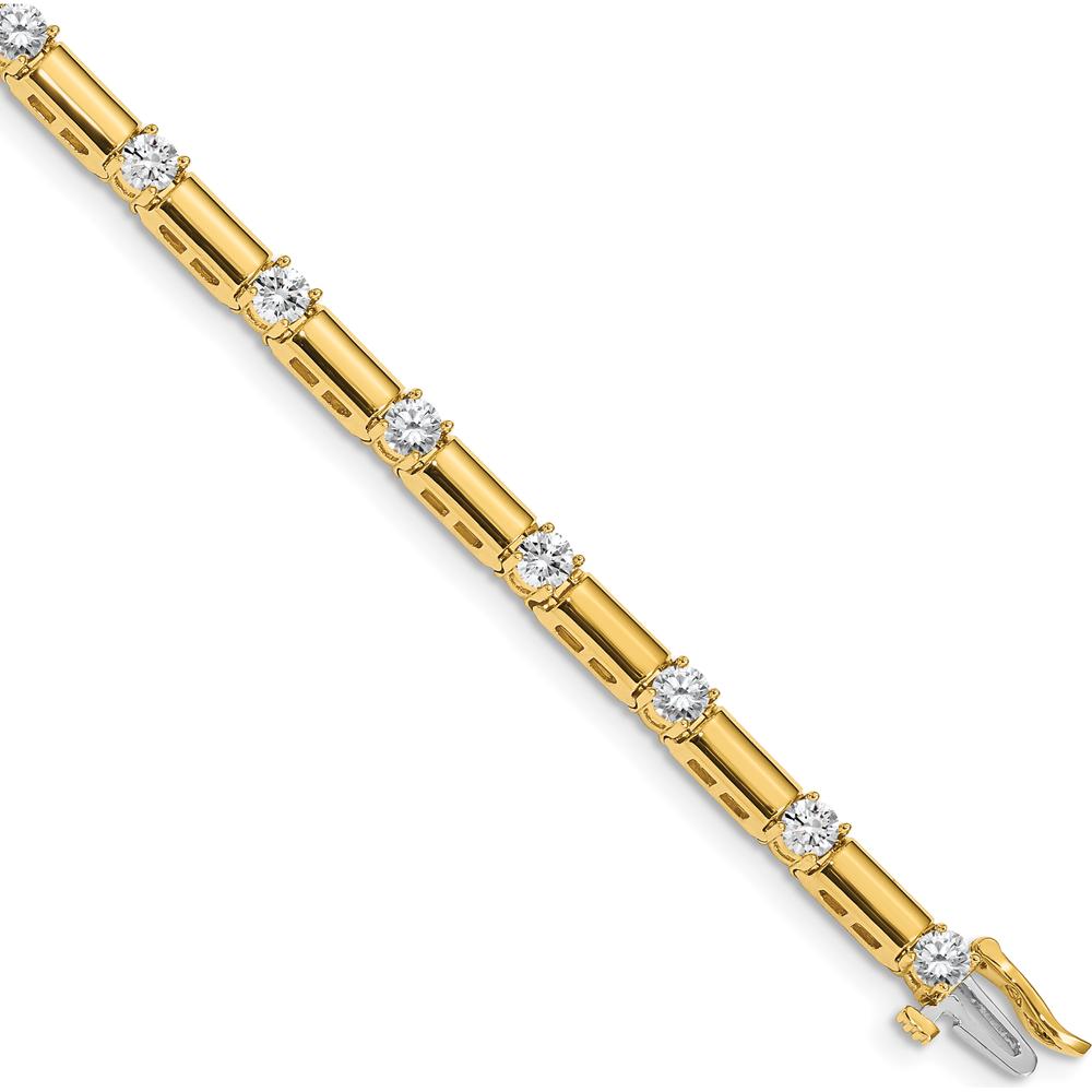 14K Yellow Gold Tennis Bracelet with 15 Round Diamonds - 2.1 Carat Total Diamond Weight by Monteluci Fine Jewelry