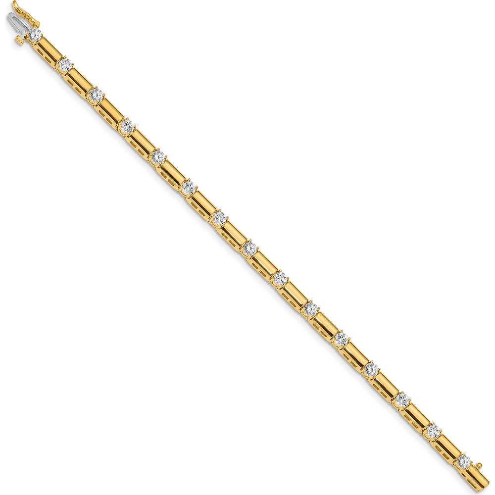 14K Yellow Gold Tennis Bracelet with 15 Round Diamonds - 2.1 Carat Total Diamond Weight by Monteluci Fine Jewelry