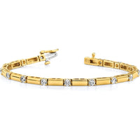 14K Yellow Gold Tennis Bracelet with 15 Round Diamonds - 2.1 Carat Total Diamond Weight by Monteluci Fine Jewelry
