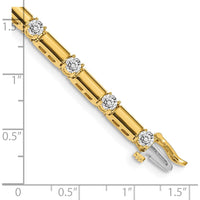 14K Yellow Gold Tennis Bracelet with 15 Round Diamonds - 2.1 Carat Total Diamond Weight by Monteluci Fine Jewelry