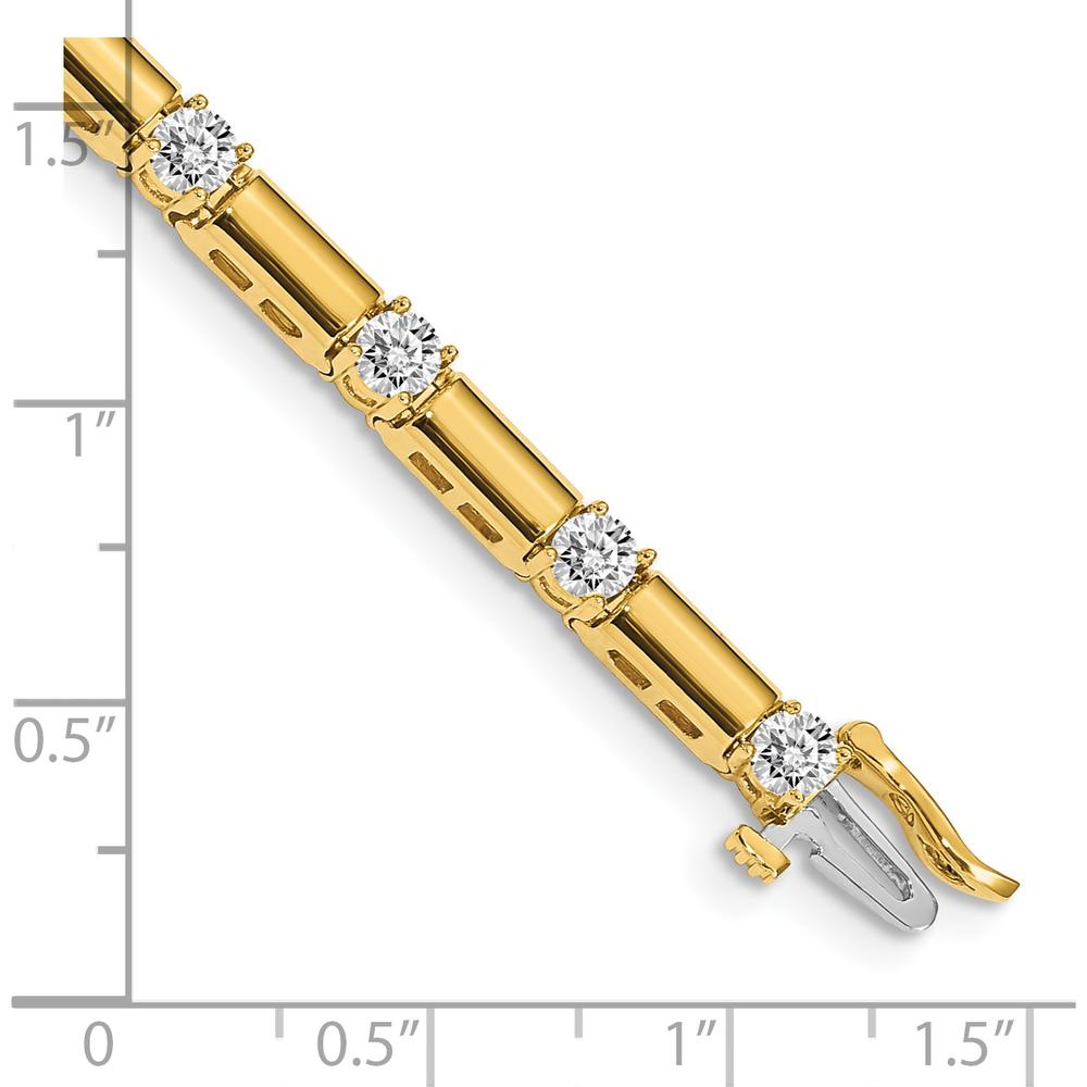 14K Yellow Gold Tennis Bracelet with 15 Round Diamonds - 2.1 Carat Total Diamond Weight by Monteluci Fine Jewelry