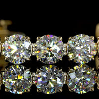 14K Yellow Gold Tennis Bracelet with 24 Round Brilliant Cut Lab Diamonds - 25.18 Carat Total Weight, E-F Color VVS2 Clarity - Covaloro Fine Jewelry