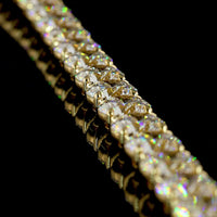 14K Yellow Gold Tennis Bracelet with 24 Round Brilliant Cut Lab Diamonds - 25.18 Carat Total Weight, E-F Color VVS2 Clarity - Covaloro Fine Jewelry