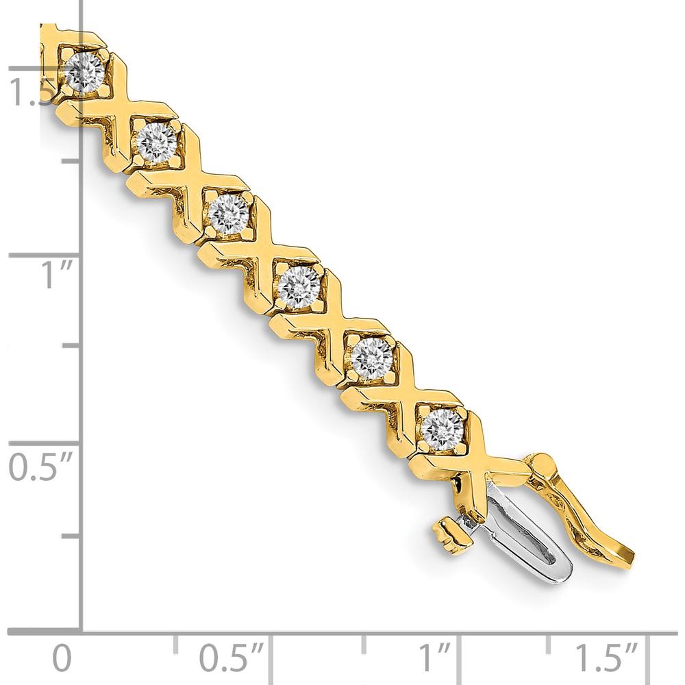 14K Yellow Gold Tennis Bracelet with 26 Round Diamonds in Prong Settings - 2.4 Carat Total Diamond Weight by Monteluci Fine Jewelry