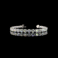 14K Yellow Gold Tennis Bracelet with 28 Prong-Set Round Cut Lab Diamonds - 19.90 Total Carat Weight, E-F Color, VS1 Clarity - Covaloro Fine Jewelry