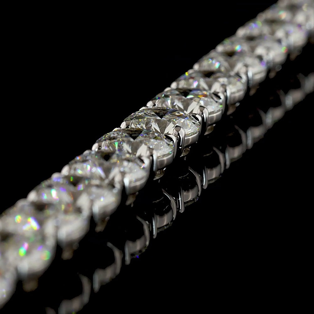 14K Yellow Gold Tennis Bracelet with 28 Prong-Set Round Cut Lab Diamonds - 19.90 Total Carat Weight, E-F Color, VS1 Clarity - Covaloro Fine Jewelry