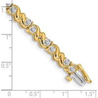 14K Yellow Gold Tennis Bracelet with 28 Round Diamonds - 2.88 Carat Total Diamond Weight by Monteluci Fine Jewelry