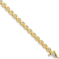 14K Yellow Gold Tennis Bracelet with 29 Round Diamonds Set in 4-Prong Mounting - 2.6mm Diamonds, 7" Length by Monteluci Fine Jewelry