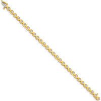 14K Yellow Gold Tennis Bracelet with 29 Round Diamonds Set in 4-Prong Mounting - 2.6mm Diamonds, 7" Length by Monteluci Fine Jewelry