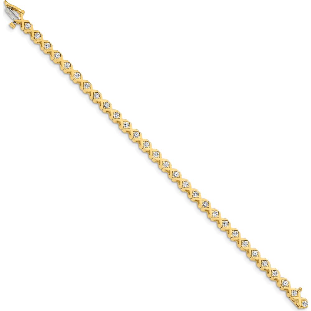 14K Yellow Gold Tennis Bracelet with 29 Round Diamonds Set in 4-Prong Mounting - 2.6mm Diamonds, 7" Length by Monteluci Fine Jewelry