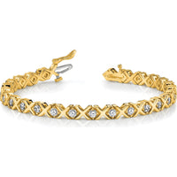14K Yellow Gold Tennis Bracelet with 29 Round Diamonds Set in 4-Prong Mounting - 2.6mm Diamonds, 7" Length by Monteluci Fine Jewelry