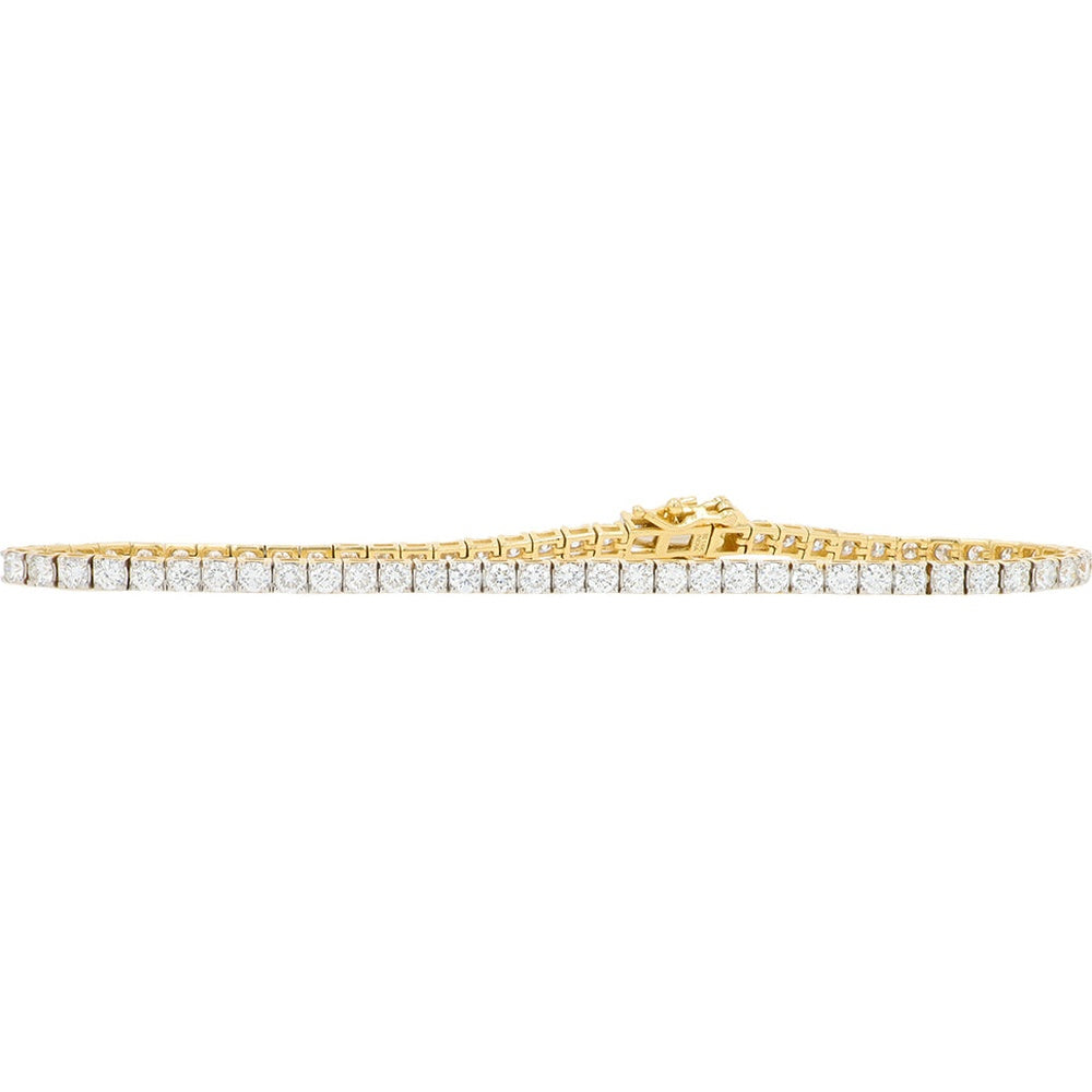 14K Yellow Gold Tennis Bracelet with 3-Carat Lab Grown Diamonds - Ethical Luxury Fine Jewelry for Women